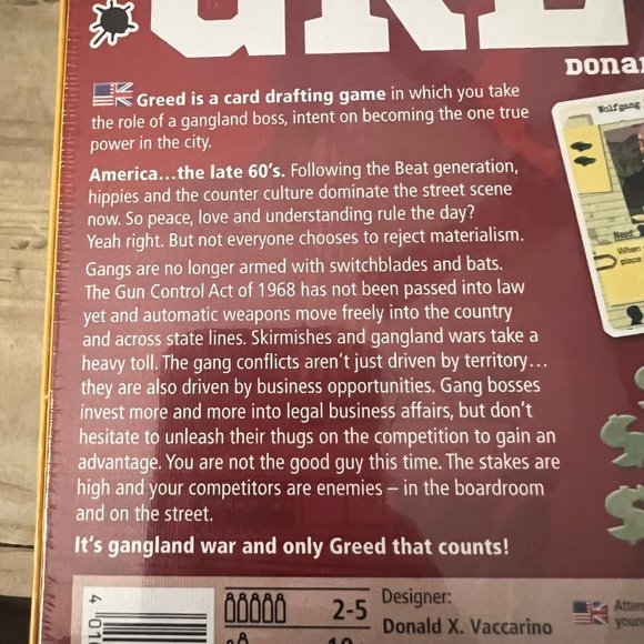 GREED Donald X. Vaccarino Card Drafting Game - Picture 5 of 6